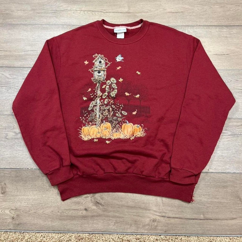Vintage 90s cute grandma sweater birds nature cute graphic sweatshirt
